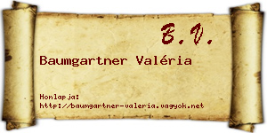 Baumgartner Valéria névjegykártya