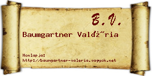 Baumgartner Valéria névjegykártya